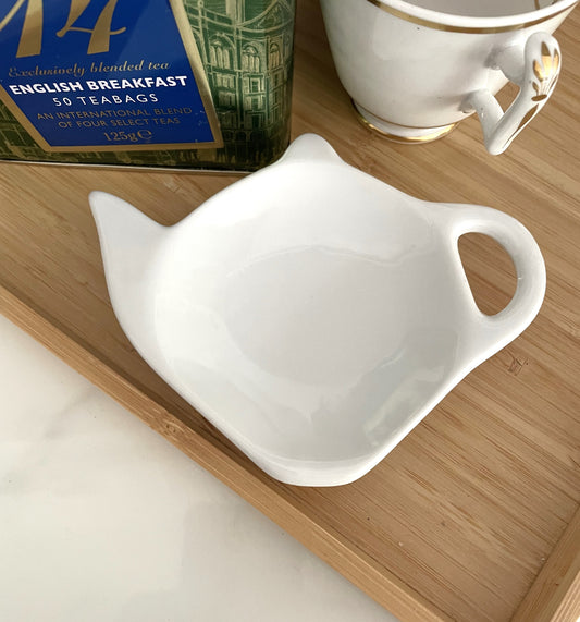 White Ceramic Teabag Holder