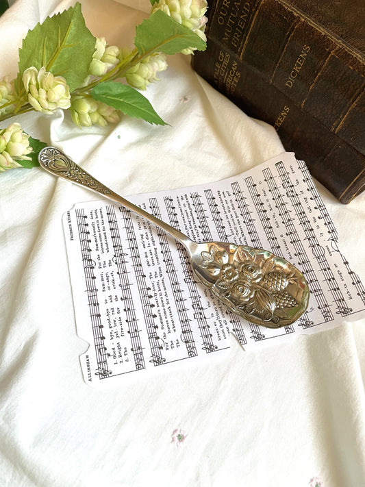 Antique Silver Plate Berry Spoon