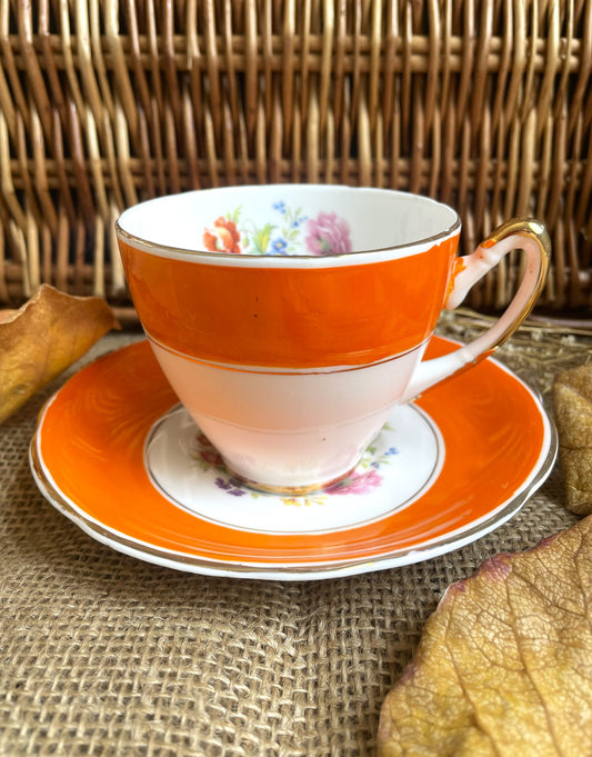 Imperial 22KT Gold Teacup and Saucer Duo