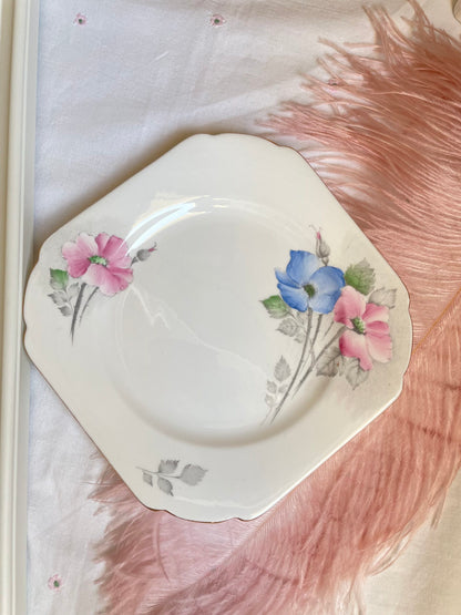 Shelley Dog Rose Teacup, Saucer and Tea Plate Trio