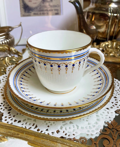 Edwardian Hand Painted Teacup, Saucer and Tea Plate Trio