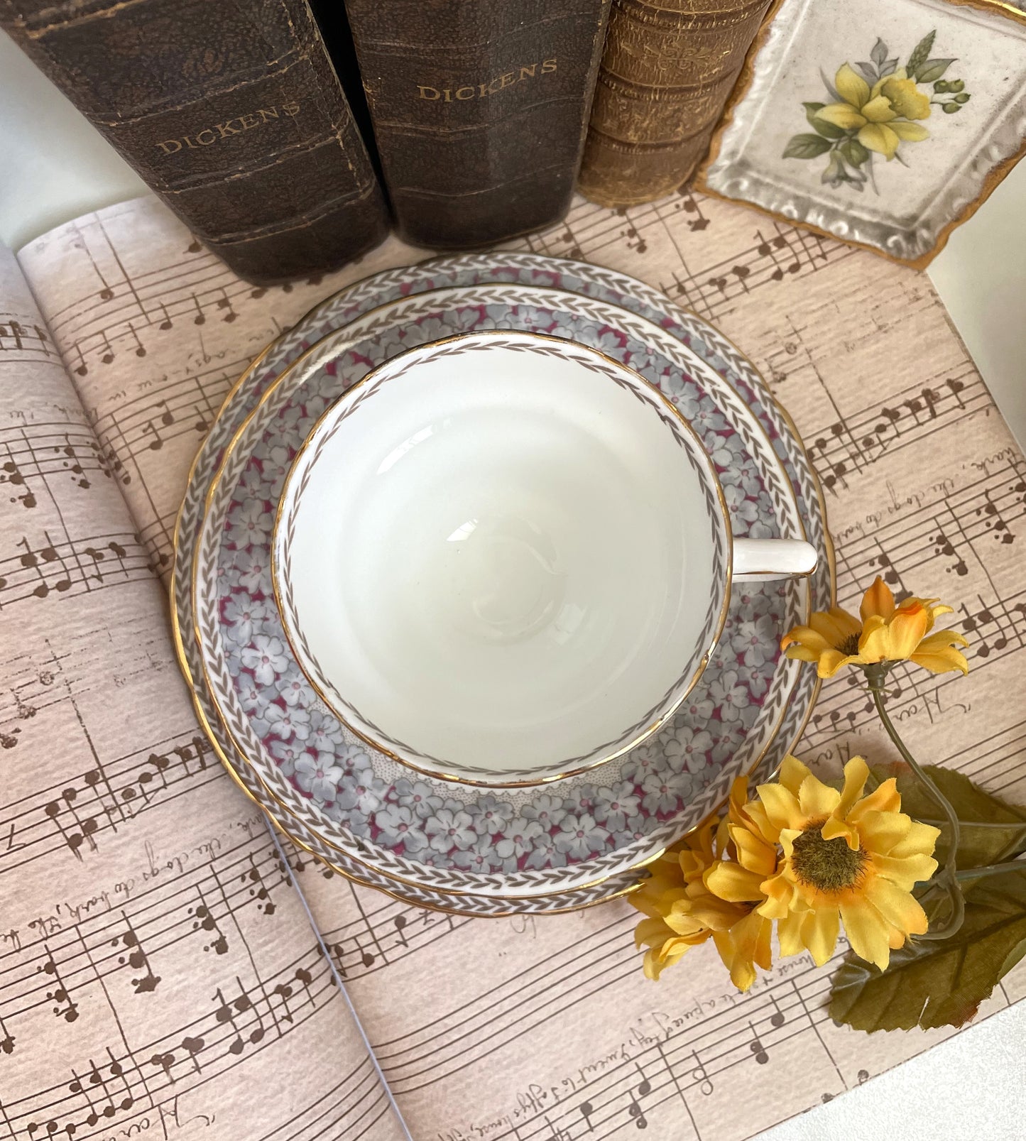 Vintage Woodland Dell Old Country Land Teacup, Saucer & Tea Plate Trio