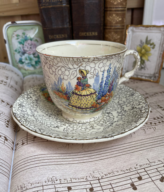 Royal Crown Crinoline Lady Teacup and Saucer Duo